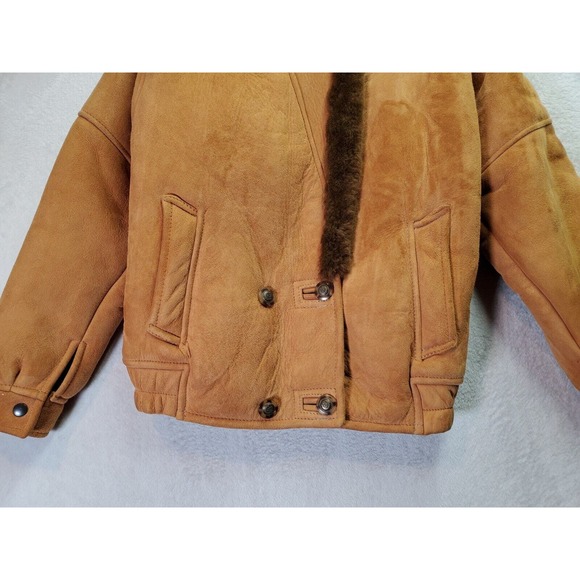 Pellini Jackets Unisex XS Tan Double Face Suede Long Sleeve Pockets Button Front - Picture 3 of 11